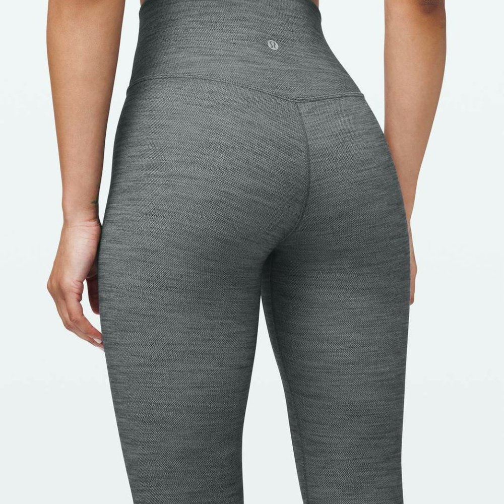 Lululemon Align Pant II 25" Herringbone Heathered Black White 4